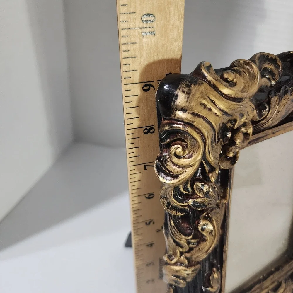Vintage Baroque Ornate Gold Picture Frame 4x6 Victorian Scroll Tabletop Decor